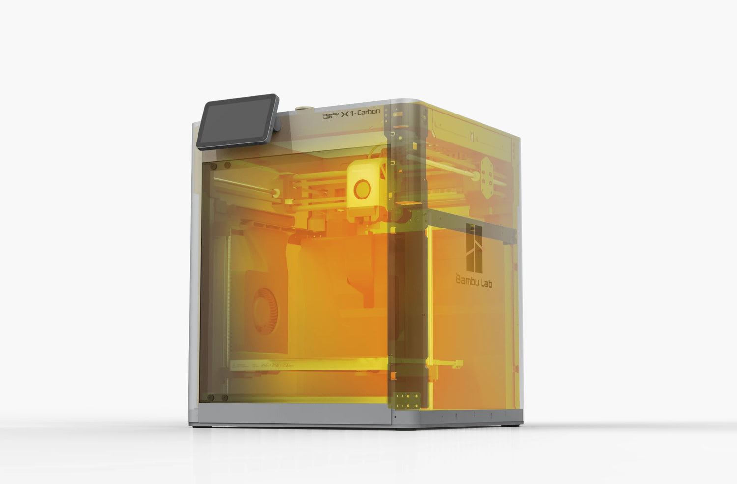 Bambu Lab X1 Carbon 3D yazıcı için hammadde bükülmesini önleyen kontrollü kapalı kabin ve baskı haznesi yapısı görünümü. Timuzon güvencesiyle hemen keşfedin.
