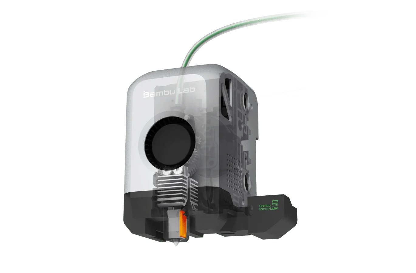 Bambu Lab X1 Carbon 3D yazıcı için yüksek ısıya dayanıklı tamamen metal Hotend yapısını gösteren takım kafası tasarımı. Timuzon güvencesiyle hemen keşfedin.