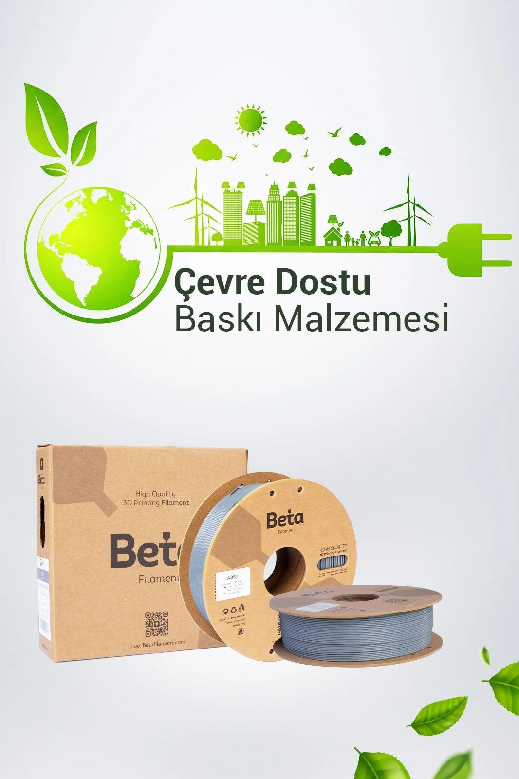 Beta ABS+ Grey çevre dostu 3D yazıcı baskı malzemesi, özel makara ve kutu tasarımıyla yeşil üretime destek olur. Timuzon güvencesiyle hemen keşfedin.