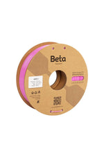 Beta ABS+ Pink 0.8kg 3D yazıcı filamenti makarası ve 1.75mm çap görünümü, canlı pembe rengini ve tel yapısını gösterir. Timuzon güvencesiyle hemen keşfedin.