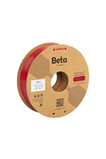 Beta ABS+ Red 0.8kg 3D yazıcı filamenti makarası ve 1.75mm çap görünümü, canlı kırmızı rengini ve tel yapısını gösterir. Timuzon güvencesiyle hemen keşfedin.