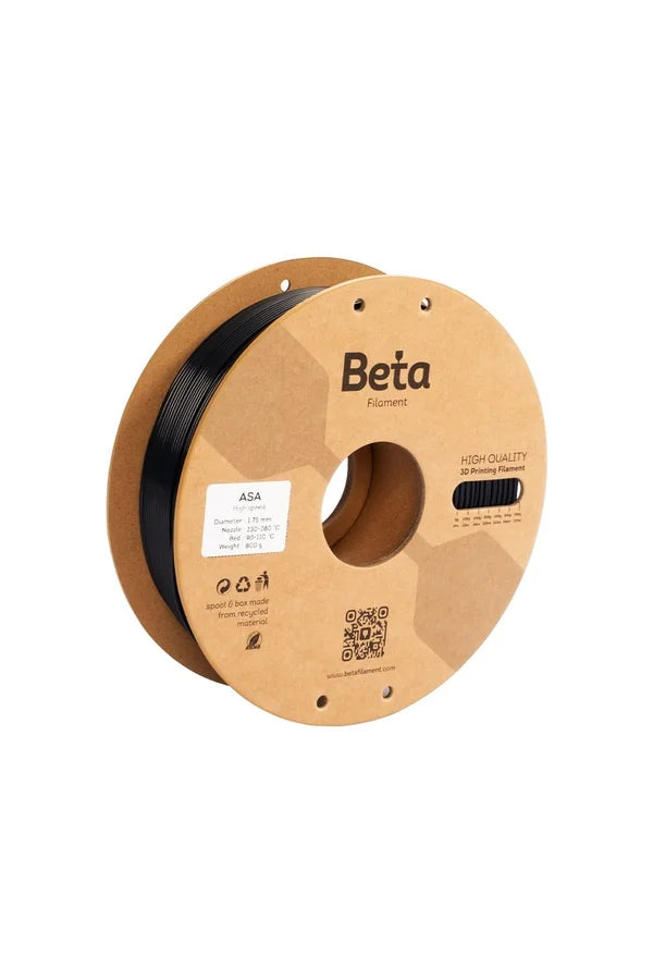 Beta ASA HS Black 0.8kg gri filament makarasının 1.75mm çapını ve kusursuz sarım kalitesini inceleyin. Timuzon güvencesiyle hemen keşfedin.