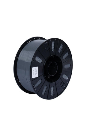 Beta PETG+ Grey (gri) 3kg 3D yazıcı filamenti makarası ve 1.75mm çap görünümü.