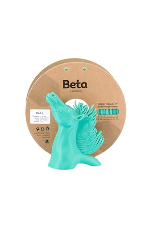 Beta PLA+ Aqua Green 1.75mm 1kg Filament ve su yeşili at figürü 3D yazıcı baskı örneği.