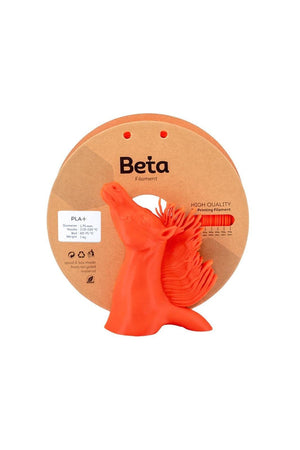 Beta PLA+ Coral Orange 1.75mm 1kg Filament ve mercan turuncusu at figürü 3D yazıcı baskı örneği.