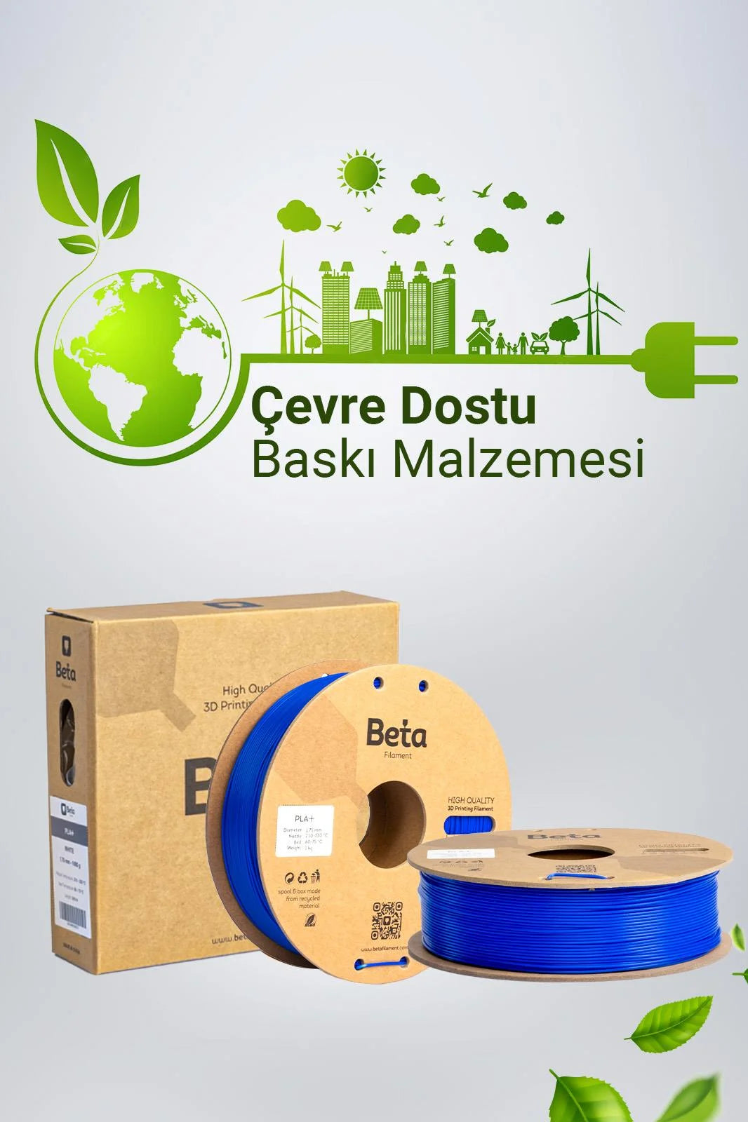 Beta PLA+ Fluorescent Blue çevre dostu filament, 3D yazıcı makarası ve koruyucu kutu tasarımıyla birlikte sunulur. Timuzon güvencesiyle hemen keşfedin.