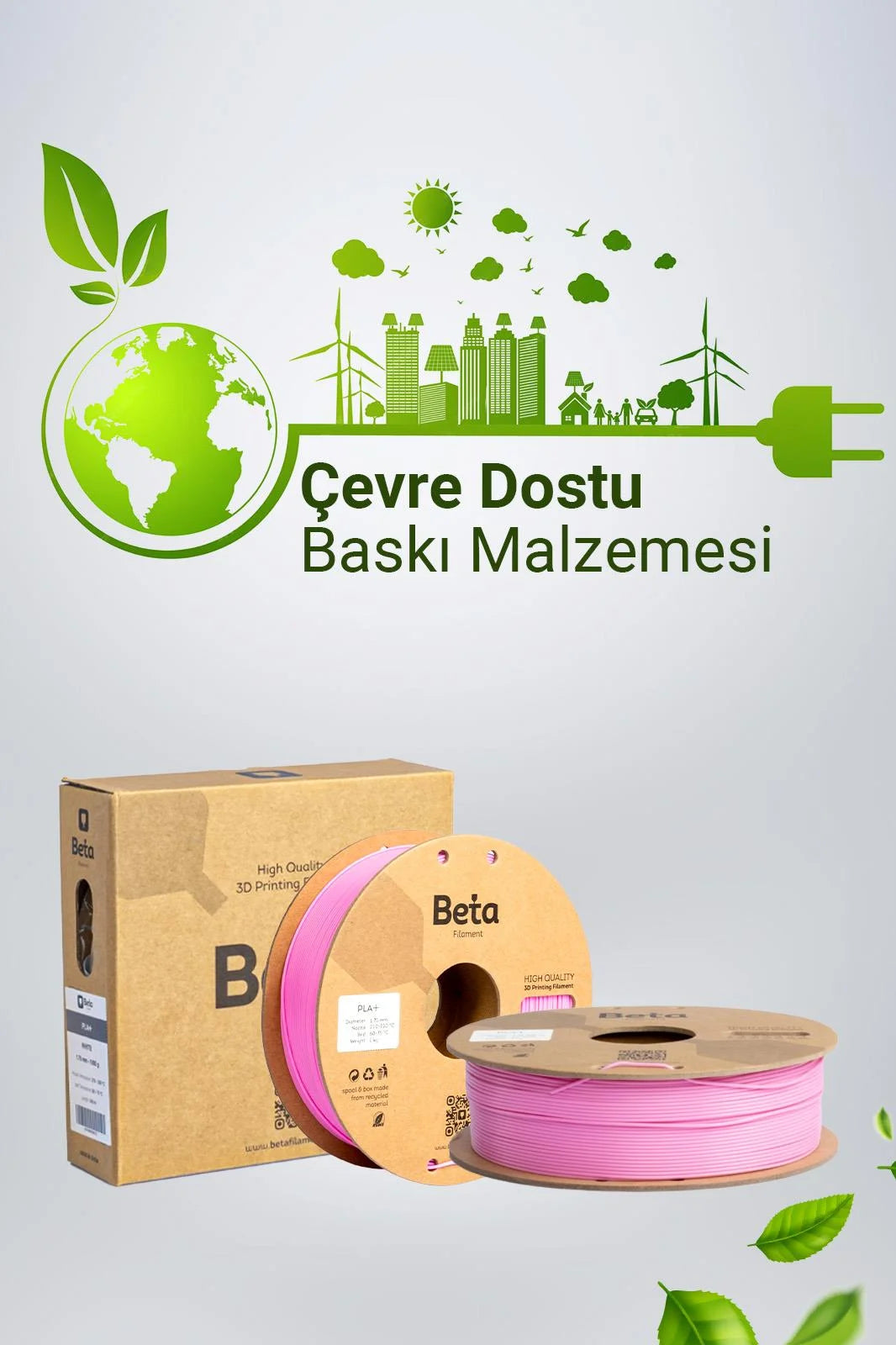Beta PLA+ Rose Pink çevre dostu filament, 3D yazıcı makarası ve koruyucu kutu tasarımıyla birlikte sunulur. Timuzon güvencesiyle hemen keşfedin.