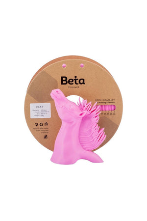 Beta PLA+ Rose Pink 1.75mm 1kg Filament ve gül pembesi at figürü 3D yazıcı baskı örneği.