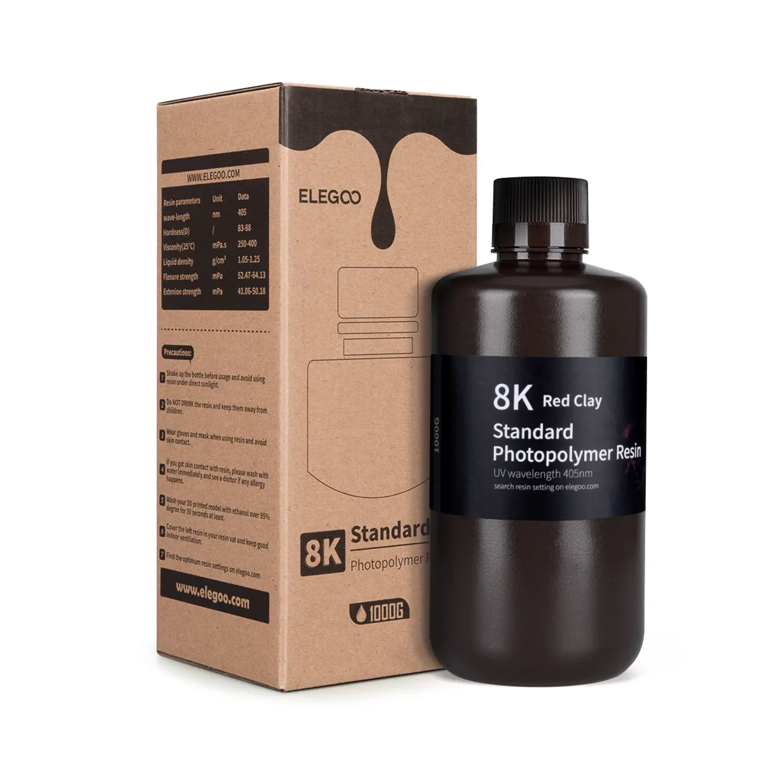 Elegoo 8K Standart Fotopolimer Reçine Red Clay 1 kg Orijinal Kutu ve Ambalajı