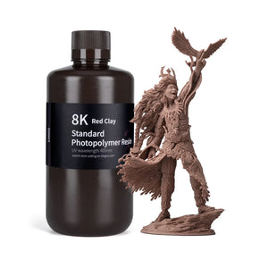 Elegoo 8K Standart Fotopolimer Reçine Red Clay 1 kg ve Savaşçı Figürü Baskı Örneği