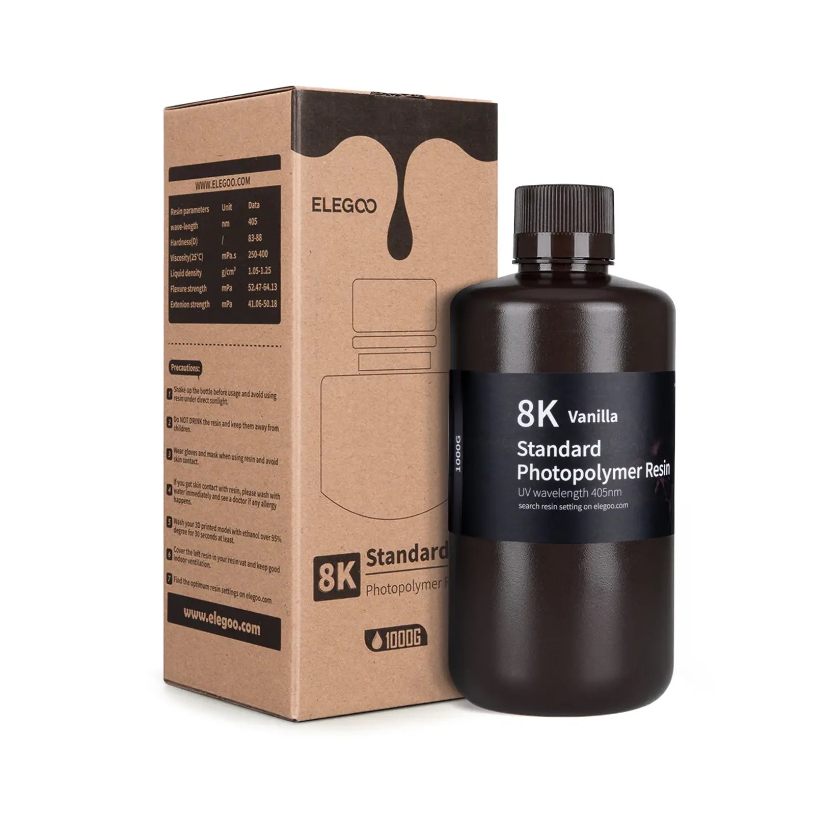 Elegoo 8K Standart Fotopolimer Reçine Vanilla 1 kg Orijinal Kutu ve Şisesi