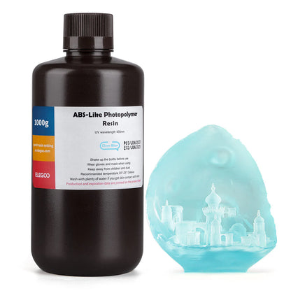 Elegoo Abs Like Fotopolimer Reçine Clear Blue 1kg ile SLA 3D yazıcıda üretilmiş clear-blue baskı örneği.
