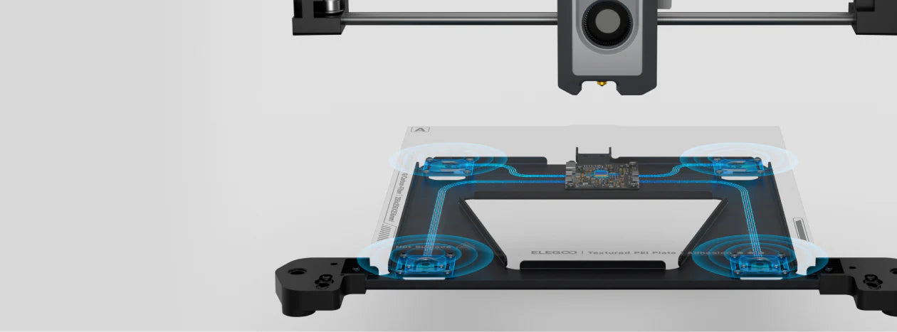 ELEGOO Centauri Carbon 3D yazıcı tam otomatik kalibrasyon sistemi ile hassas ve güvenilir baskı sağlar. Timuzon güvencesiyle hemen keşfedin.