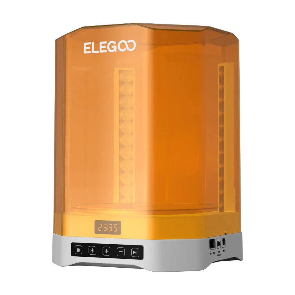 ELEGOO Mercury Plus V3.0 UV kürleme ünitesi ön görünüm, dokunmatik kontrol paneli ve zaman ayarlı kullanım. Timuzon güvencesiyle hemen keşfedin.
