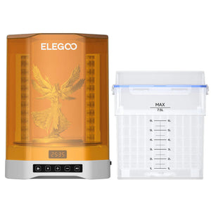 ELEGOO Mercury Plus V3.0 yıkama ve kürleme makinesi ana görünüm, UV kürleme ünitesi ve 7.5L temizleme haznesi birlikte. Timuzon güvencesiyle hemen keşfedin.