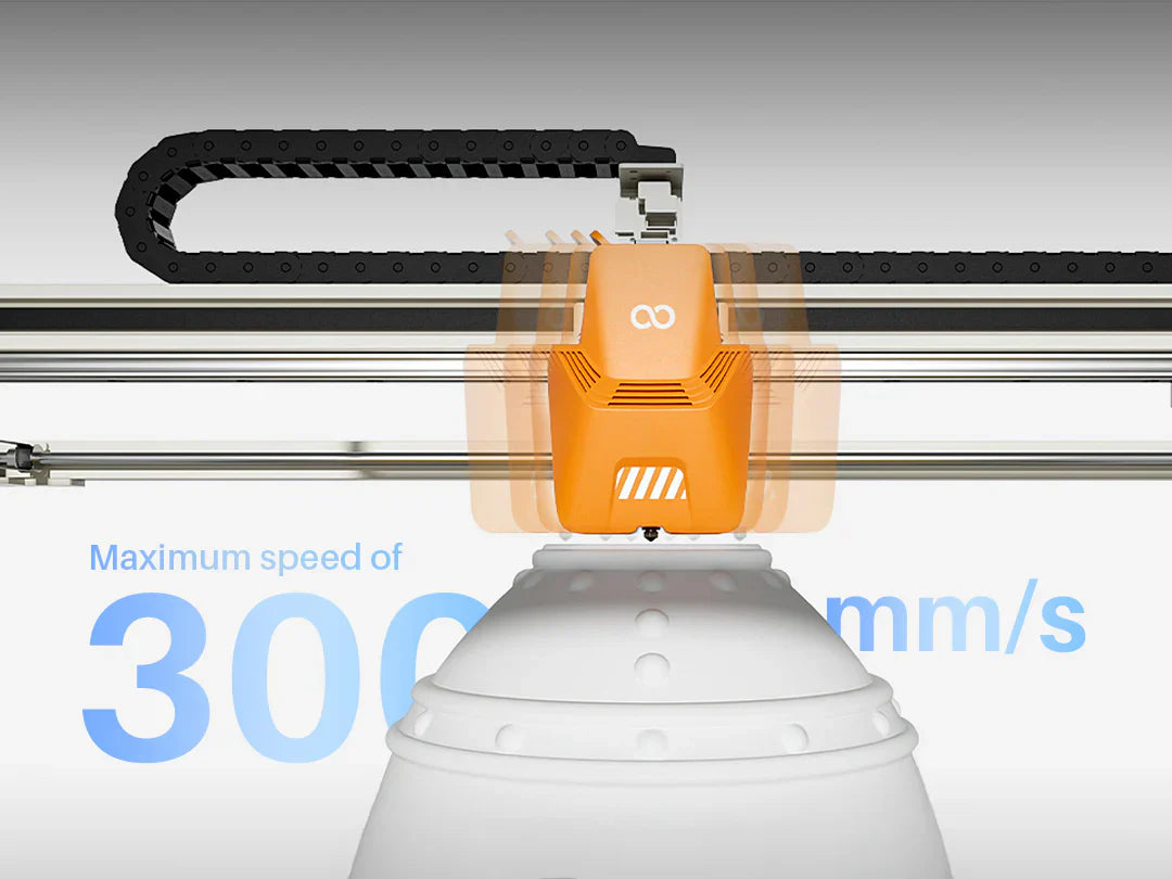 ELEGOO OrangeStorm Giga 3D Yazıcı, dört çekirdekli işlemci ile 300 mm/sn yüksek hızlı baskı performansı sunar. Timuzon güvencesiyle hemen keşfedin.